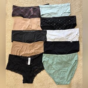 NEW NWT 10 pair Victoria’s Secret/Pink panties Size: L